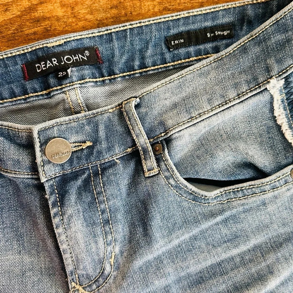 Dear John Denim Skinny Jeans with Raw Hem and Trim - Size 25 - Picture 10 of 15